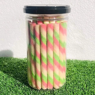 เวเฟอร์สติ๊ก ขนมโอโจ้ กรอบกรุบเต็มคำไส้แน่นกลิ่นหอมฟรุ้ง (กระปุกขนาด 145 กรัม) (มีราคาส่งคละรสได้มี 22 รส)