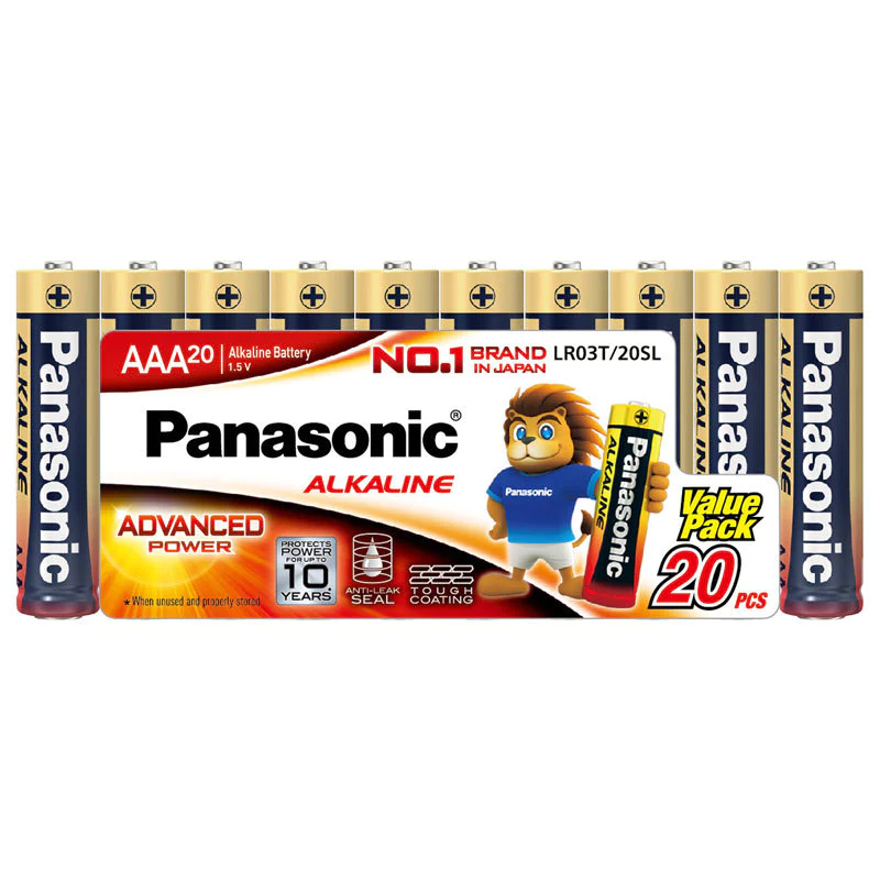 PANASONIC ถ่านอัลคาไลน์ AAA รุ่น LR03T/20SL แพ็ค 20 ก้อน