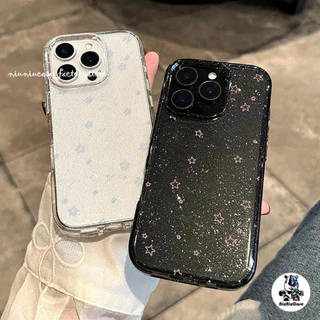 เคส For iPhone 15 13 11 12 14 16 Pro Max เคสใสแบบแวววาว TPU นุ่มสีสันสดใส ดาวห้าแฉกสีสันสดใส Compatible iPhone X XS XR