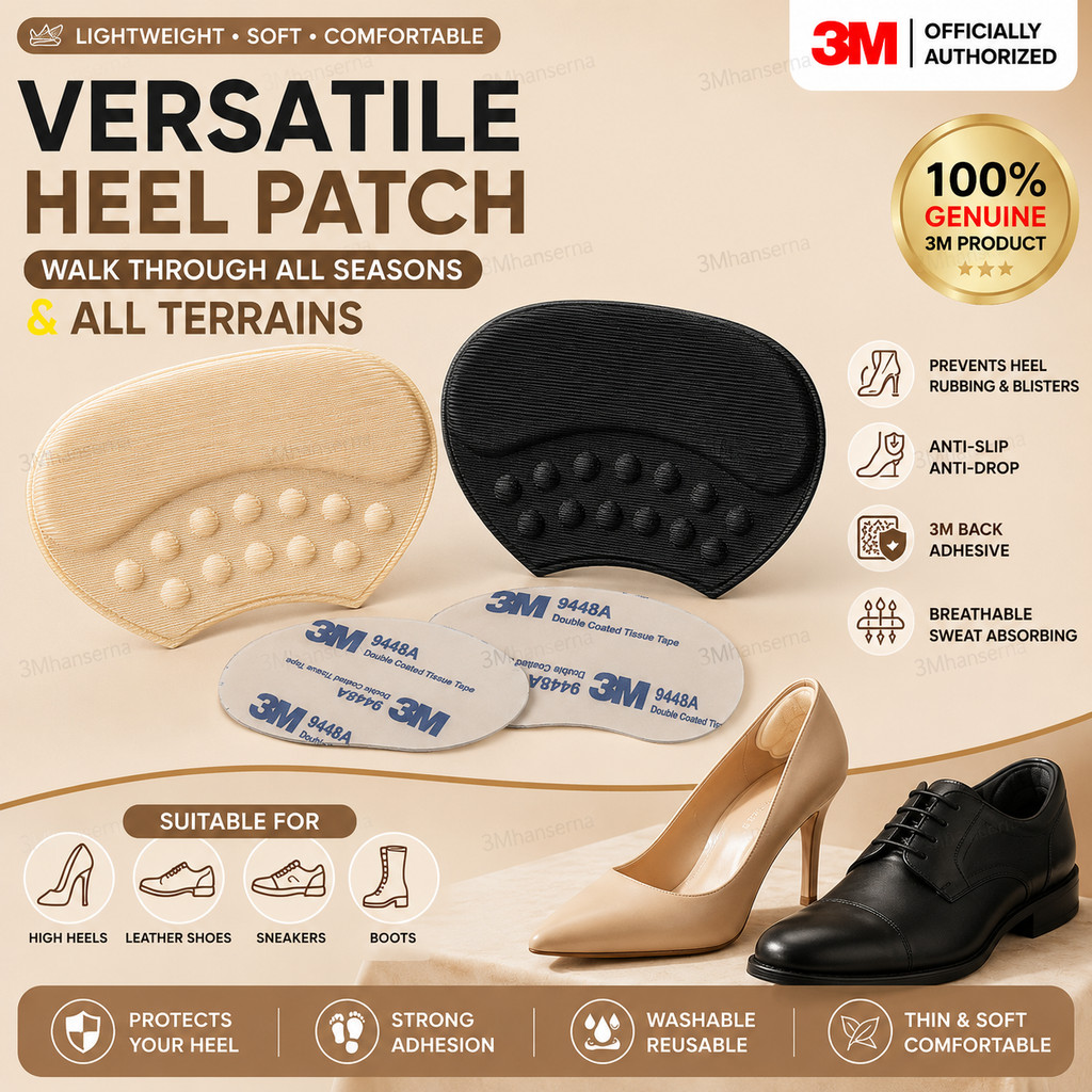 3M Heel Grips Anti-Slip Heel Cushion Pads 3mm 6mm for Loose Shoes High Heels Leather Shoes รองเท้าผ้