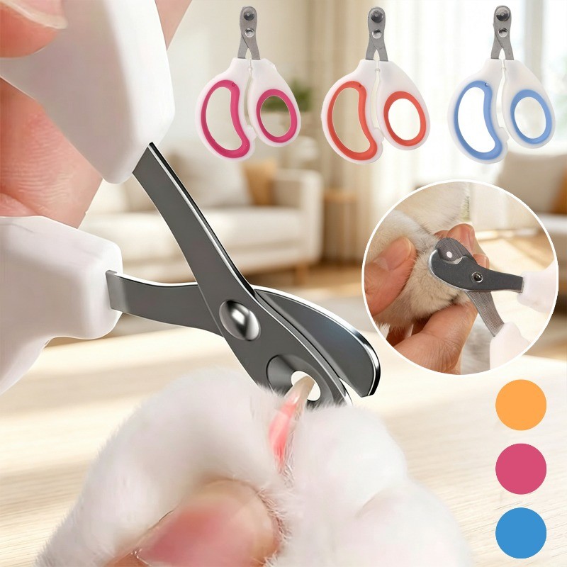 Professional Circular Hole Cat กรรไกรตัดเล็บสําหรับแมวขนาดเล็กสุนัขสแตนเลส Puppy Claws เครื่องตัดสัตว์เลี้ยงเล็บ Grooming Clippers Trimmer