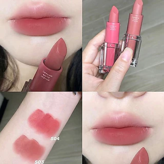 L-08🌟Cappuvini ลิปสติก เนื้อแมตต์ กํามะหยี่ หลอดใส 6 สี อะคริลิคใส กันน้ํา กันเหงื่อ ติดทนนาน