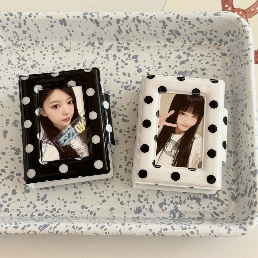 Simple Retro สไตล์เกาหลี Polka Dot 10 ซม.อัลบั้มรูป Aidou Photocard ผู้ถือบัตร Polaroid Star Chasing Storage Display Book