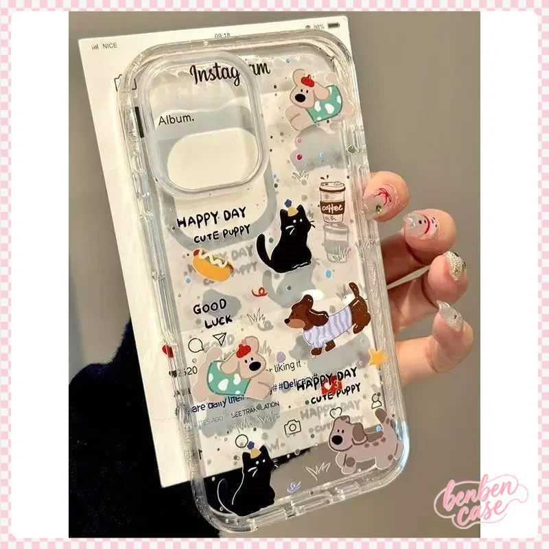For Samsung Galaxy A12 A13 A03 A04 A23 A51 A35 A06 A14 A05S A15 A50 A53 A33 A54 A34 A24 A32 A20 เคส การ์ตูนแมวและสุนัข