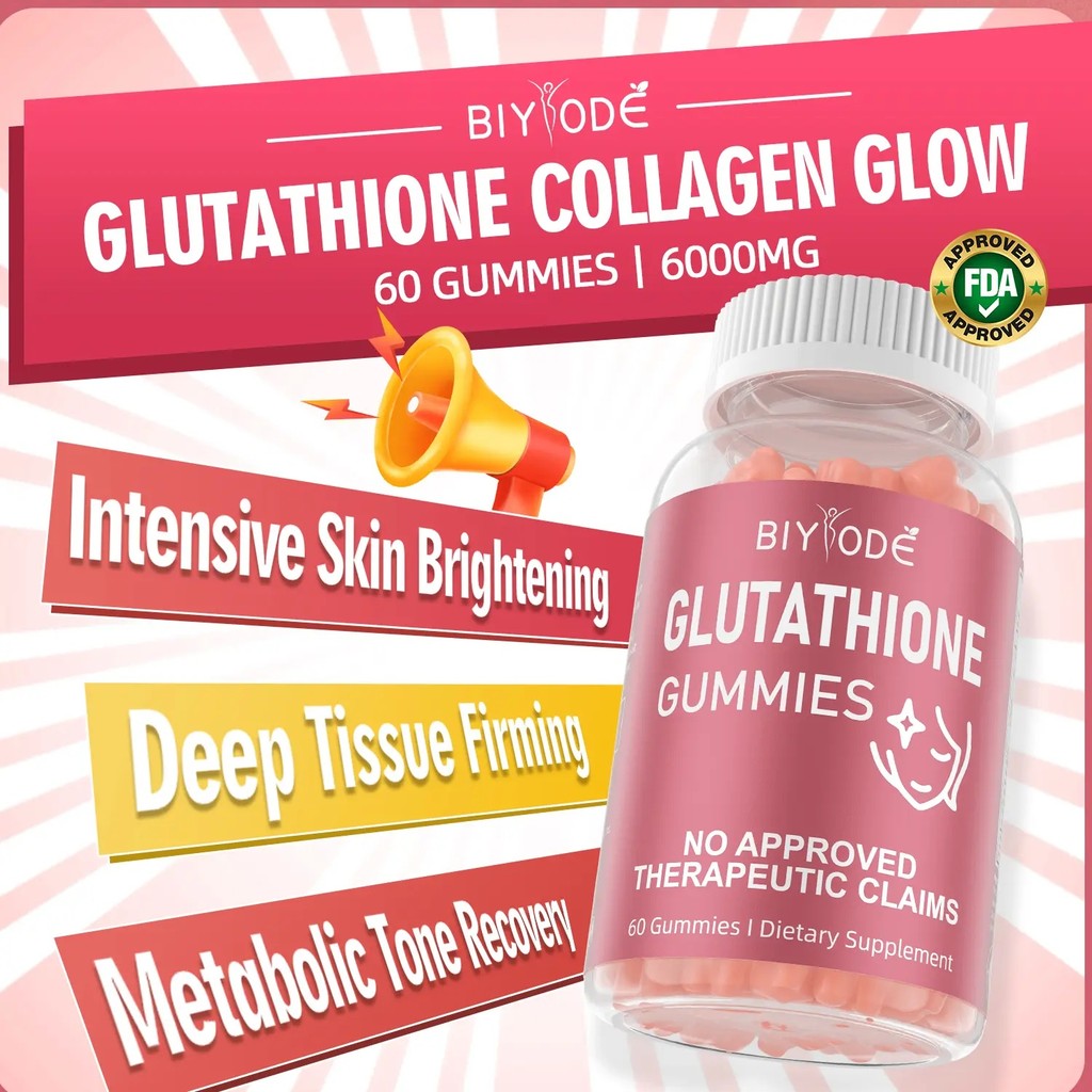 BIYODE Glutathione Collagen Gummies Whitening Gummies Anti-Aging Skin Collagen วิตามิน Beauty Gummie