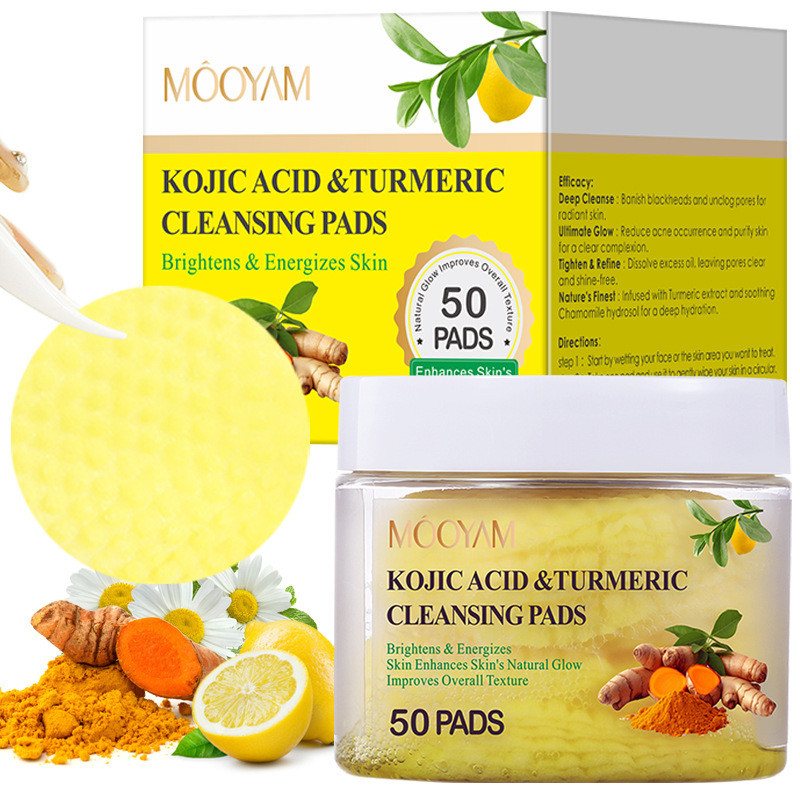 ขมิ้น Koji Acid Cleansing Pad ทําความสะอาดล้ําลึก Koji Acid Cotton Pad ผิวกระจ่างใส Tone Koji Acid ข