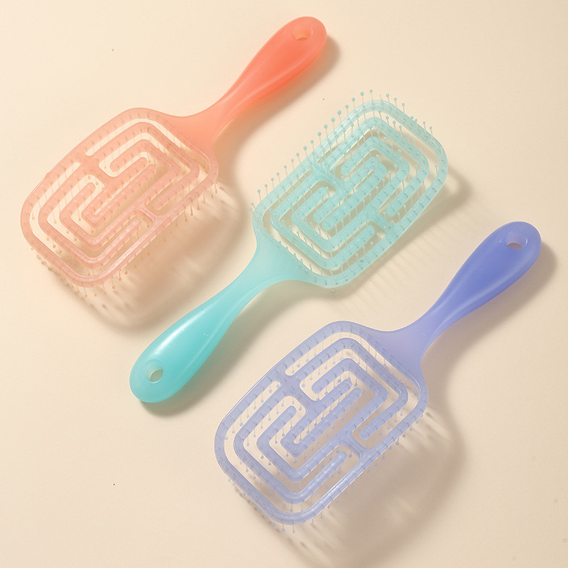 ใหม่ Hollow Square Hair Care Jelly Hairdressing หวี