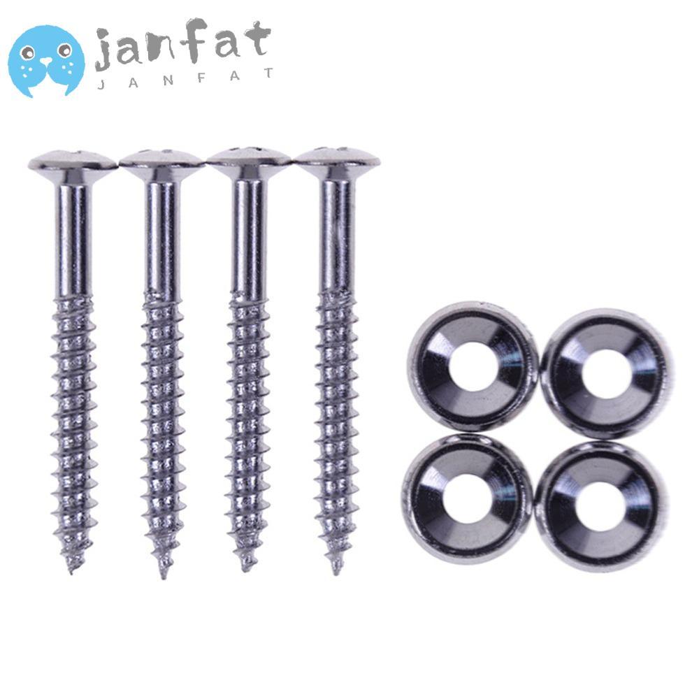 JANFAT 4PCS กีตาร์คอสกรู,โลหะเงินกีตาร์คอ Joint Bushings, Professional คอ Joint Ferrules สลักเกลียวก