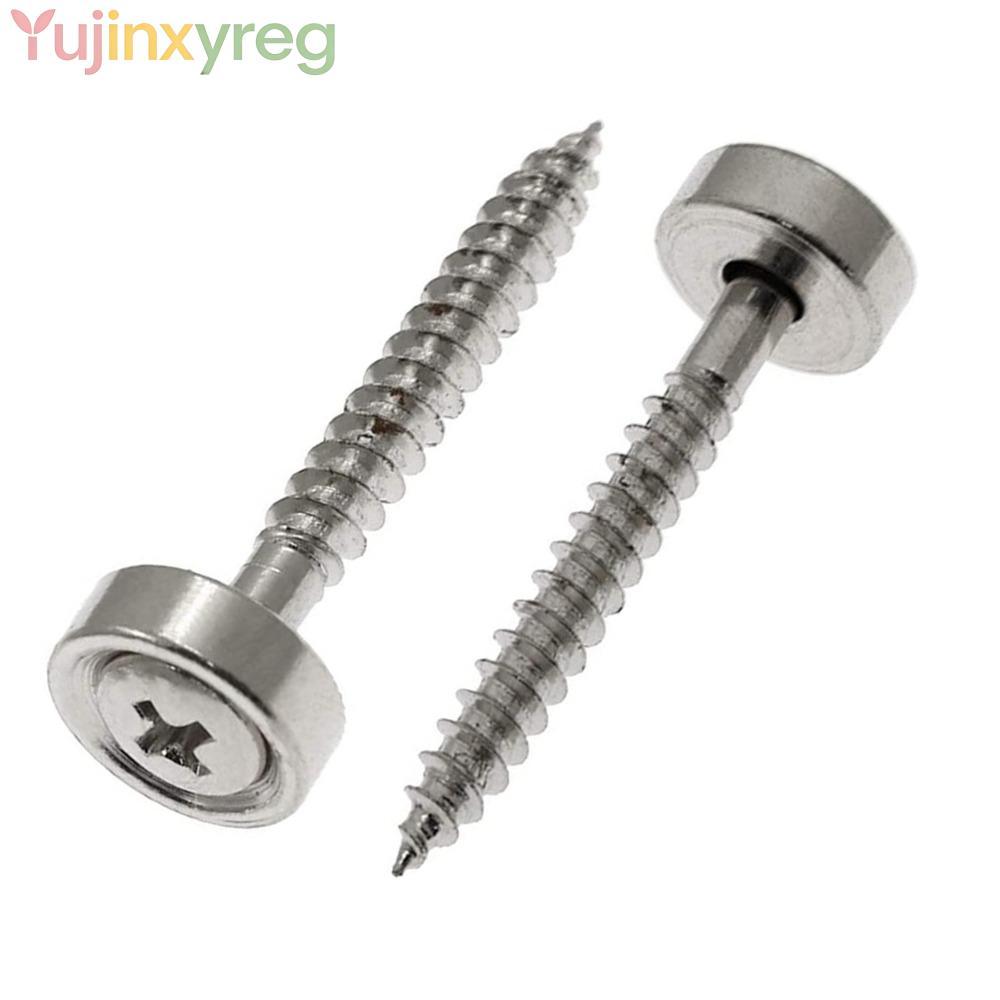 YUJINPH 4 ชิ้นกีตาร์คอสกรู,โลหะเงินกีตาร์คอ Joint Bushings,ทนทานกีตาร์คอ Joint Ferrules ไฟฟ้า