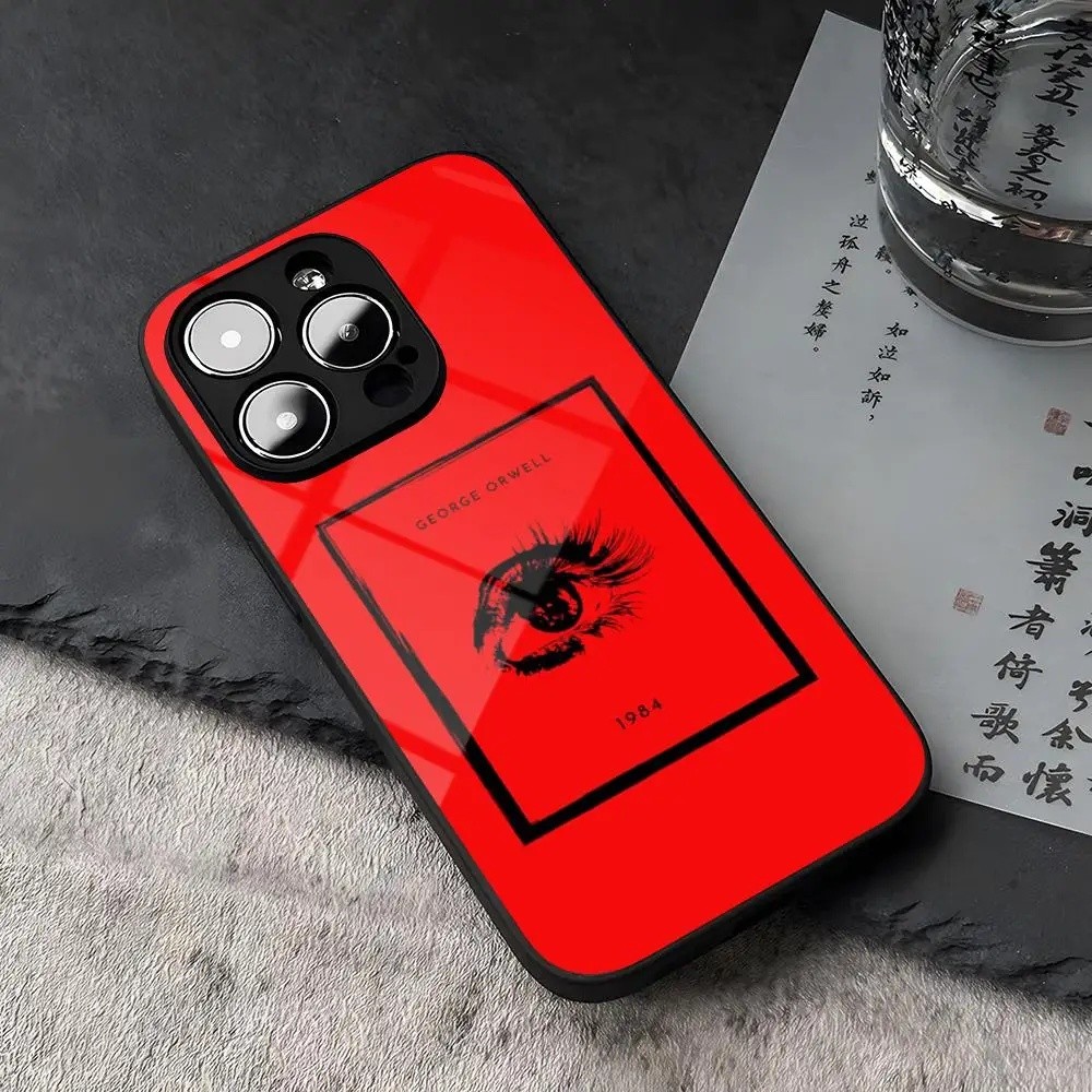 BK-1 1984 George Orwell Book นวนิยายเคสโทรศัพท์กระจกนิรภัยสําหรับIPhone 16 13 14 12 15 11 Pro Max Pl
