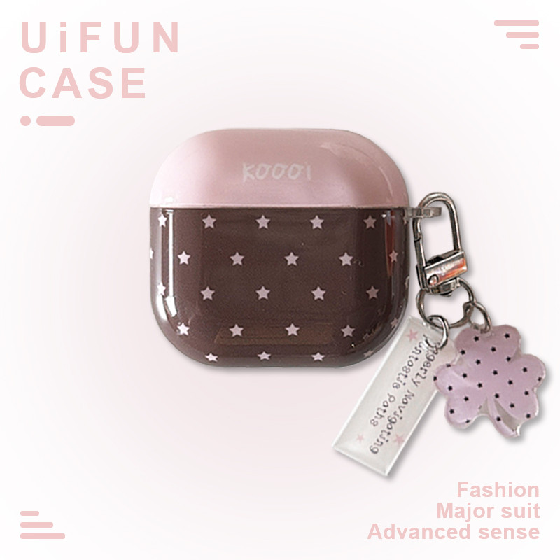 แฟชั่น Contrast สี Star Polka Dot จี้หูฟังบลูทูธสําหรับ Airpods Pro Pro2 Pro3 Air Pods 1 2 3 4 IMD Anti-Scratch ป้องกันฝุ่นหูฟังปลอก