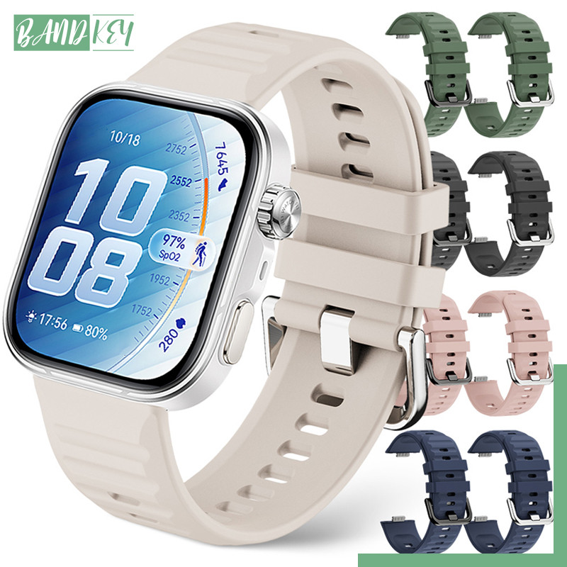 สายซิลิโคนสำหรับ for Huawei Watch Fit 5 5Pro/4 4 Pro/3 สายยางกีฬาต้นฉบับอุปกรณ์เสริมสำหรับ for Huawei Fit 5 4 3