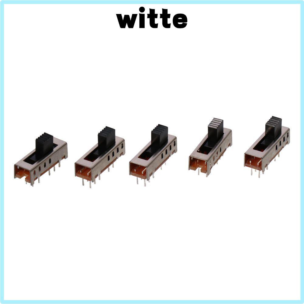 WITTE 5pcs Micro Slide Switch, 10P 2P4T 4 ตําแหน่งสลับสวิทช์, 5 มม.สลับ SS-24E01 แนวตั้ง Micro Switc