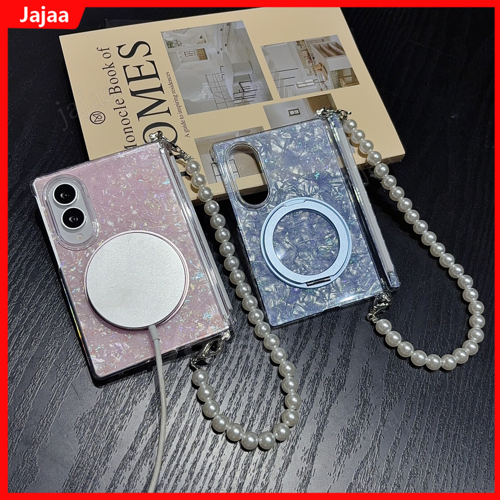 360 หมุนวงเล็บรูปแบบสําหรับ Magsafe สําหรับ Samsung Z พับ 8 กว้าง Fold8 กว้าง 5G สีสันแกนแม่เหล็กกันกระแทก PC ฝาครอบ