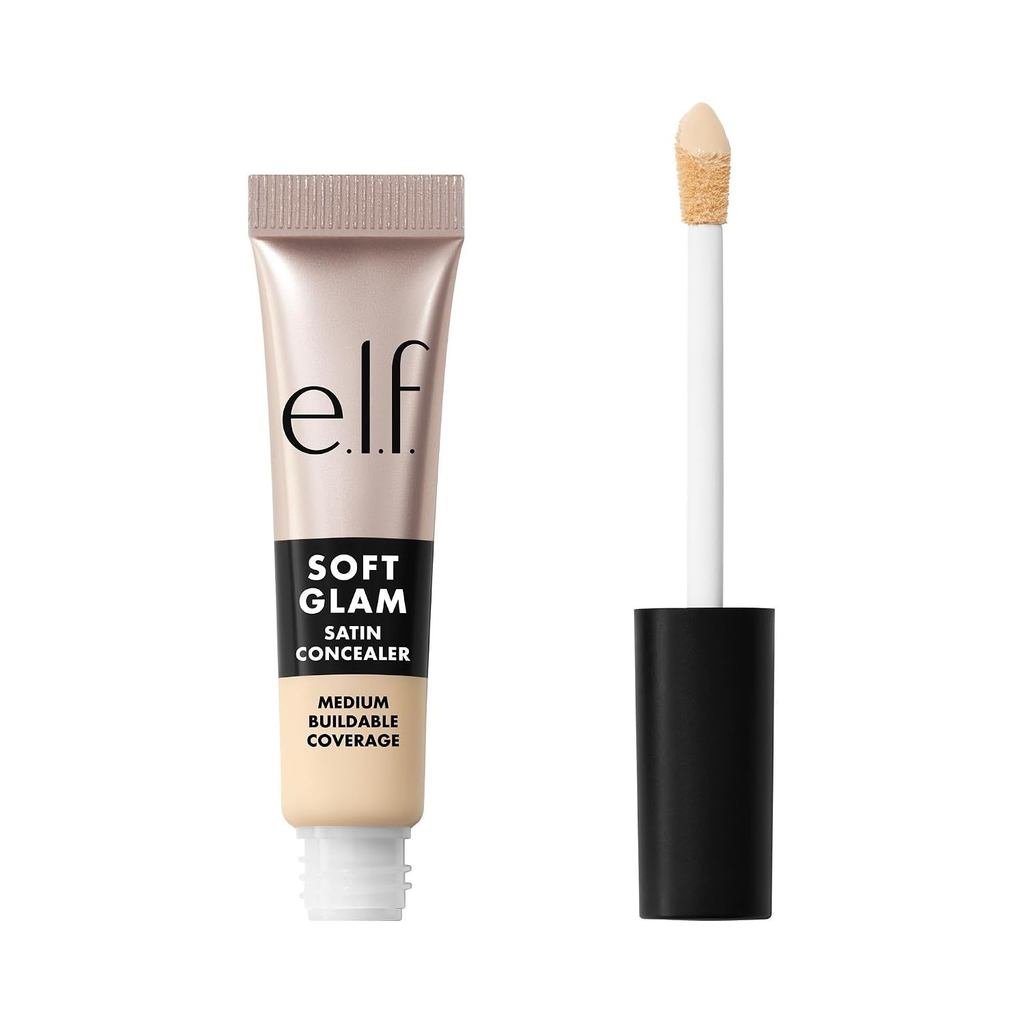 Elf คอนซีลเลอร์ Soft Glam Satin ปกปิดปานกลางสําหรับฝ้าและใต้ตา รอยเหี่ยวย่น ติดทนนาน มังสวิรัติ และป