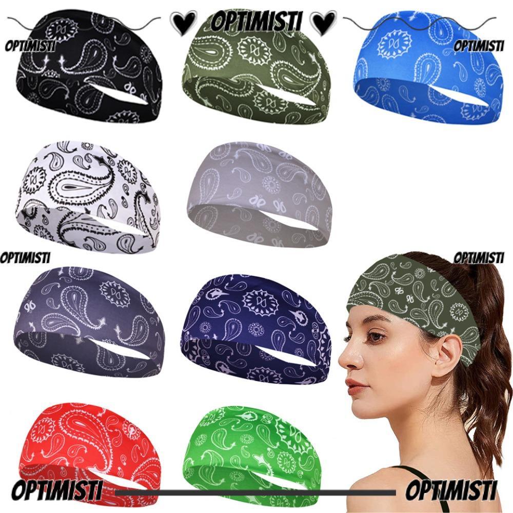 OPTIMISTI8E Fitness Sweat Guide, Sweat Antiperspirant Band ดูดซับเหงื่อ, Elastic Yoga Hairbands