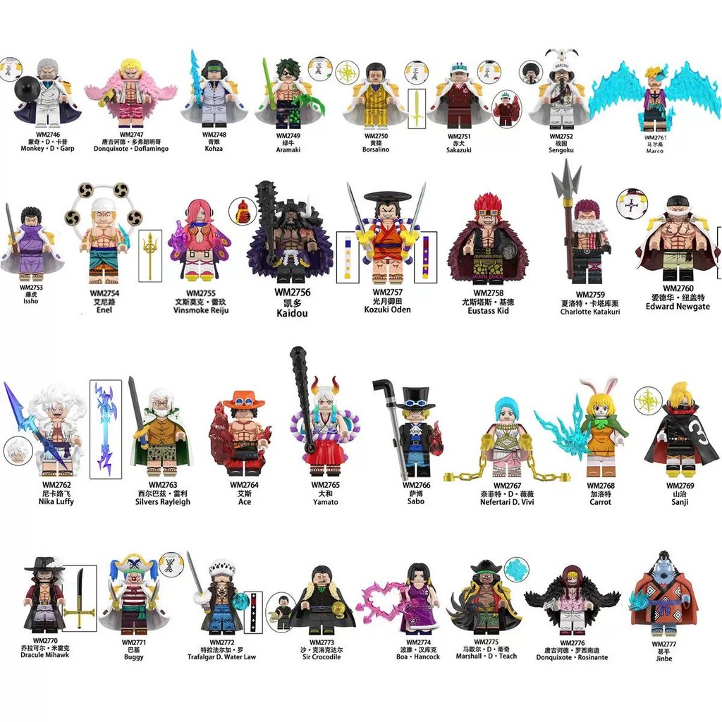 One Piece Series Don Quixote Doflamingo Aokiji Building Blocks Minifigures ของเล่นเด็ก WM6187
