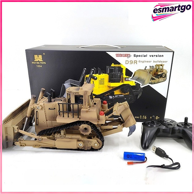 D9R 1:18 รีโมทคอนโทรล Bulldozer มัลติฟังก์ชั่น RC วิศวกรรมยานพาหนะ RC รถของเล่นเด็กคริสต์มาสของขวัญว