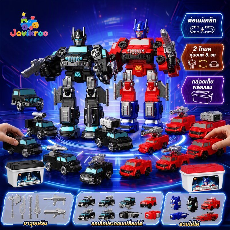 Magnetic Transforming Robot Toy Car Engineering Vehicle Toy Educational Toy Inertia Mini Car