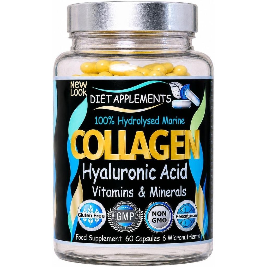 เล็บผมผิวขั้นสูง บีคอมเพล็กซ์ คอลลาเจนทางทะเลจาก Wild 1000mg Hyaluronic Acid 200mg; C Zinc Copper สํ