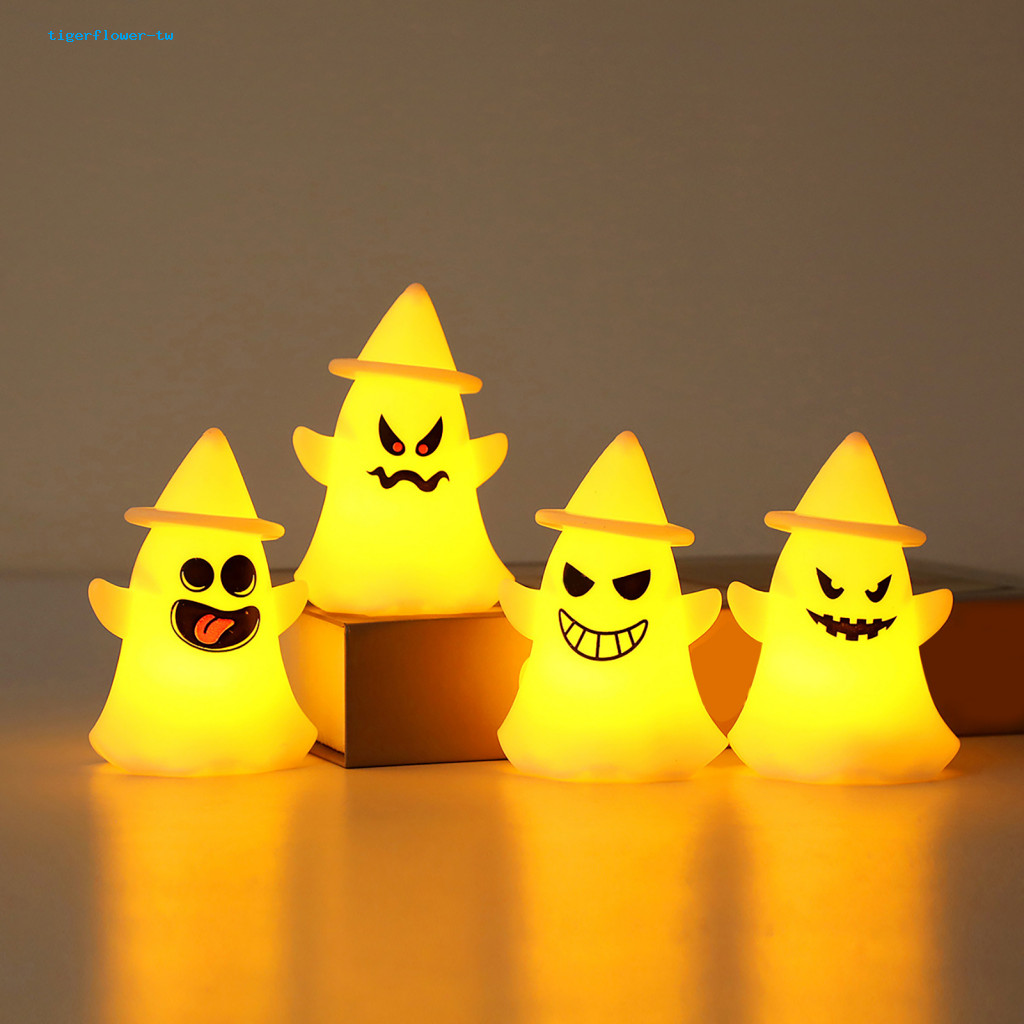 Spooky Ghost Light ฮาโลวีน Ghost Light ฮาโลวีนแม่มดหมวก Led Night Light Spooky การ์ตูน Ghost โคมไฟตก