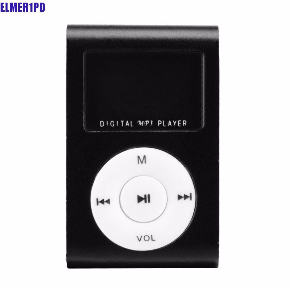 ELMER1PD Mini MP3 Player ของขวัญที่ดีที่สุดหน้าจอ LCD แฟชั่นสนับสนุน 32GB TF Card เครื่องเล่นเพลงกีฬ