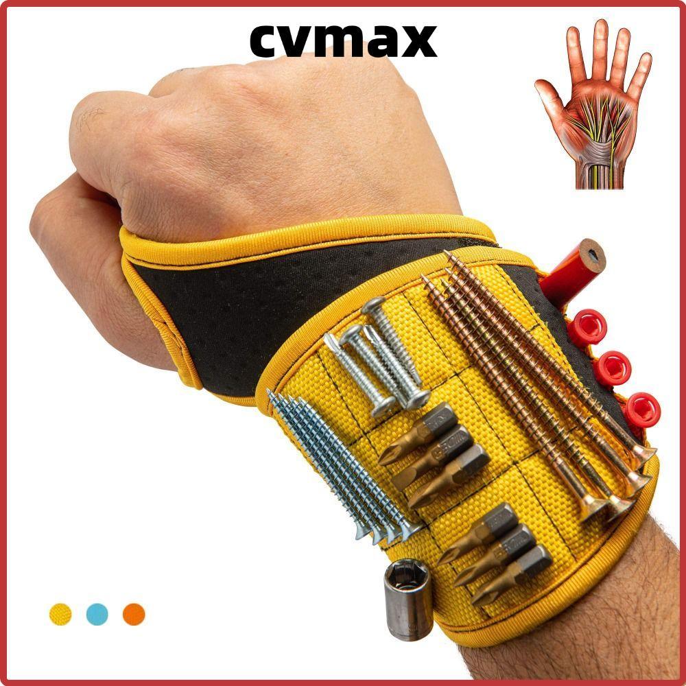 กระเป๋า ชุดเครื่องมือสายรัดข้อมือ CVMAX, 9 แม่เหล็กทนทานสายรัดข้อมือแม่เหล็ก, เครื่องมือซ่อมที่มีประโยชน์แบบพกพาสวมใส่ผู้ถือสกรูสายรัดข้อมือช่างไม้