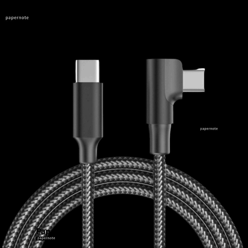 สาย PAPERNOTE, 1/2/ Type C To Type C Data Cord, Nylon Braided 90 องศามุม Fast CHARGING 60W Charger W