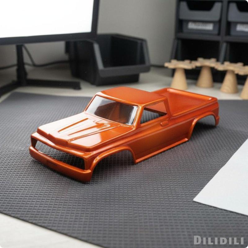 [Dilidili] RC Pickup Body Shell Pickup Truck Body Pre Configured จุดติดตั้งสีดํา