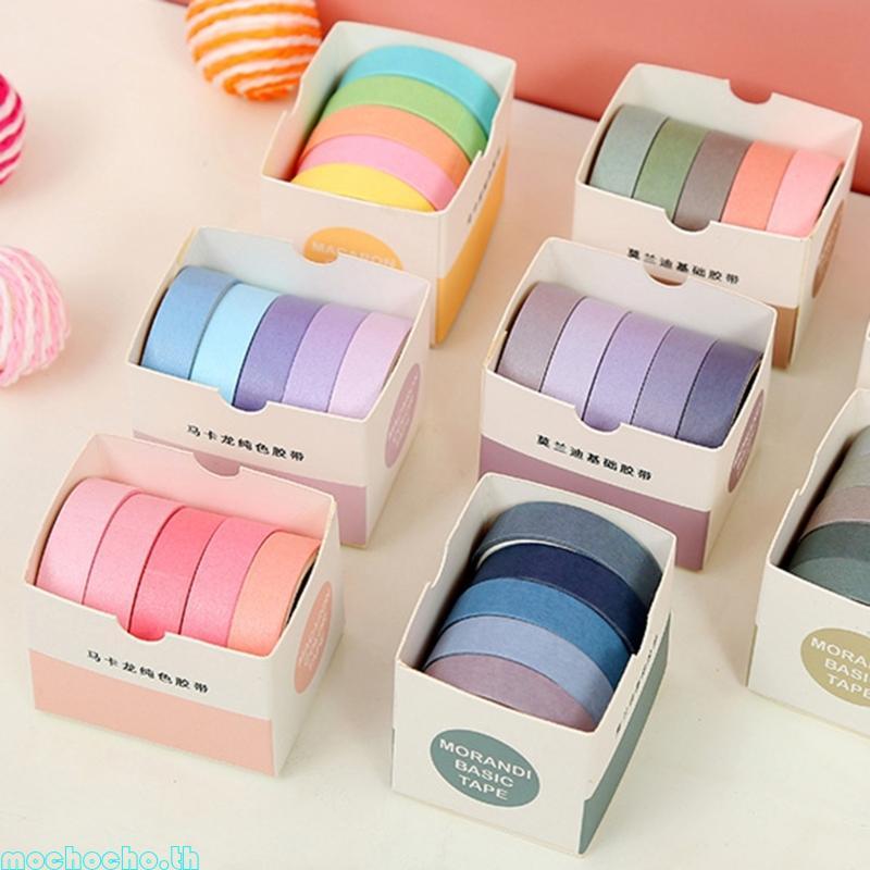 Mochocho 5 ม้วน Journal เทปตกแต่ง 10mmX2M สําหรับ Scrapbooking อัลบั้มภาพ Journal Note
