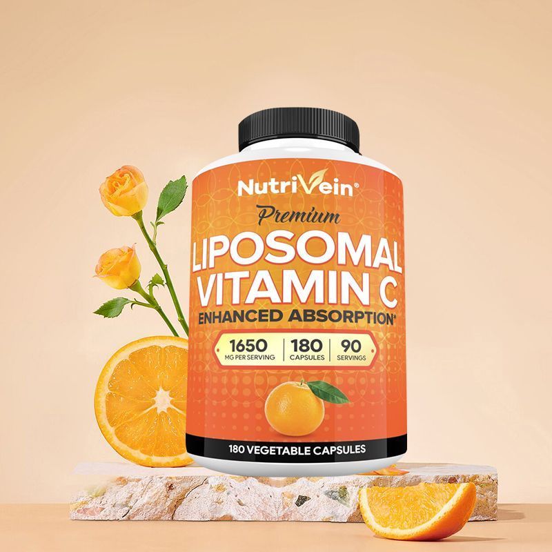 US Direct Mail NutriFlair Liposomal Lipid Vitamin C เม็ด VC ที่ละลายน้ําได้ริมฝีปากธรรมชาติ 180 เม็ด