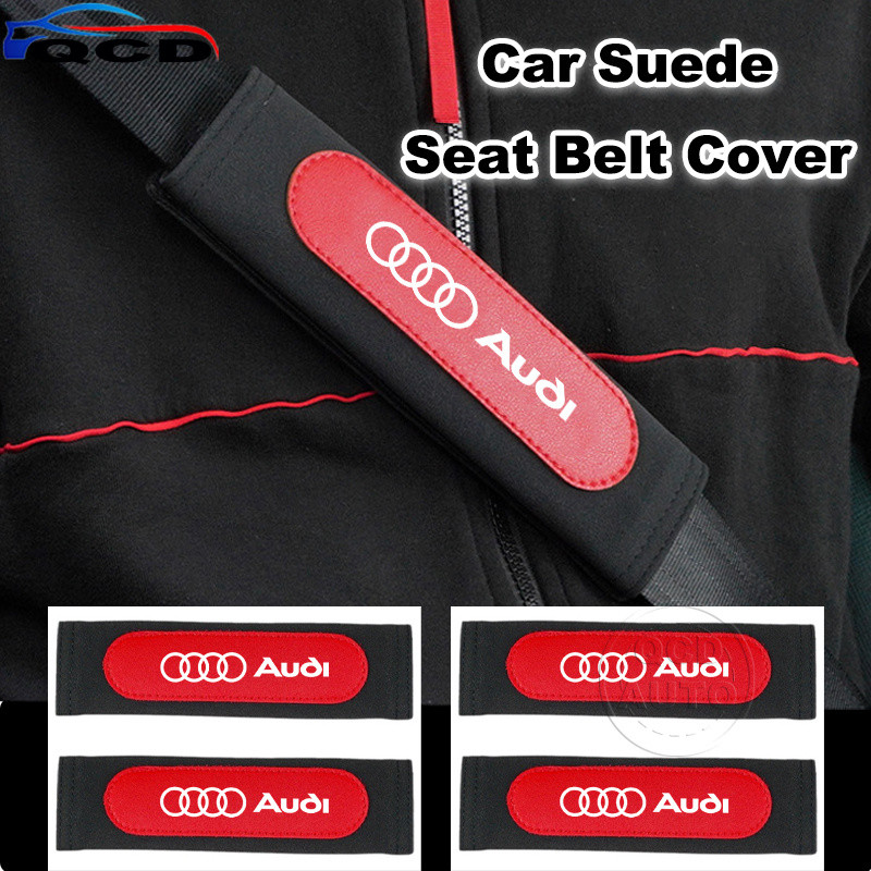 Audi สากลรถที่นั่งเข็มขัดปกหนังนิ่มความปลอดภัยเข็มขัดไหล่ป้องกัน สําหรับ A3 8l 8Y A1 Q5 TT mk2 A5 A4