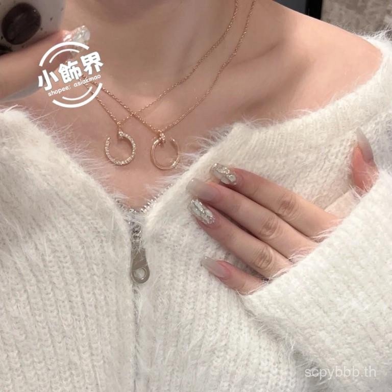 สร้อยคอเล็บ V Gold วัสดุตัวเลือกแรกสําหรับของขวัญคริสต์มาส Non-Fading UBI7