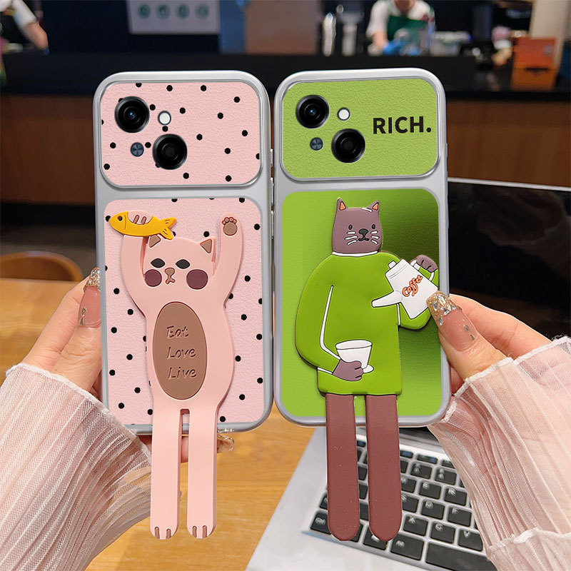 ปลอก Tecno Spark Go 1 ปลอก Tecno pop 9 4G ตุ๊กตาน่ารักมาพร้อมกับขาตั้งพับได้ Dermatoglyph Hard Phone