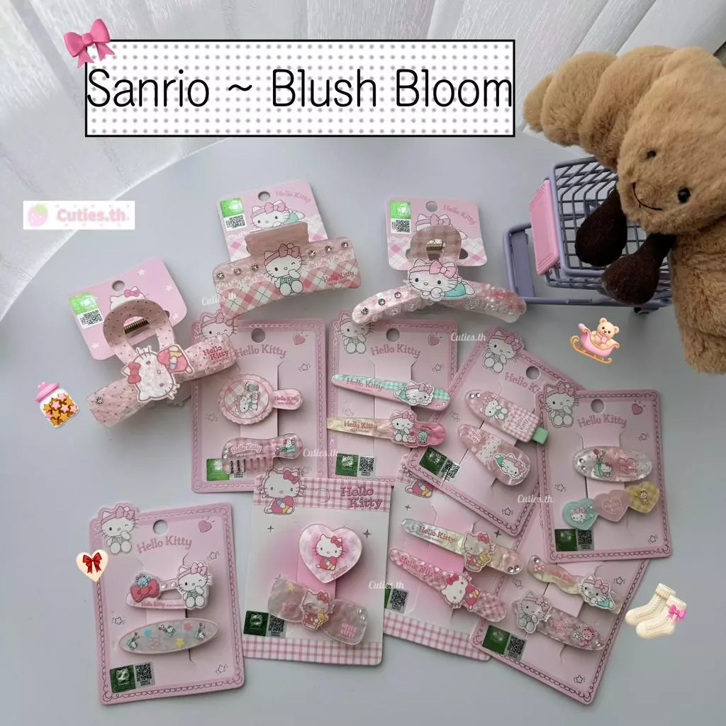 [แท้100%] Sanrio Blush Bloom กิ๊บติดผมโทนสีชมพู หวานละมุลสุดๆ ของจริงสวยมาก