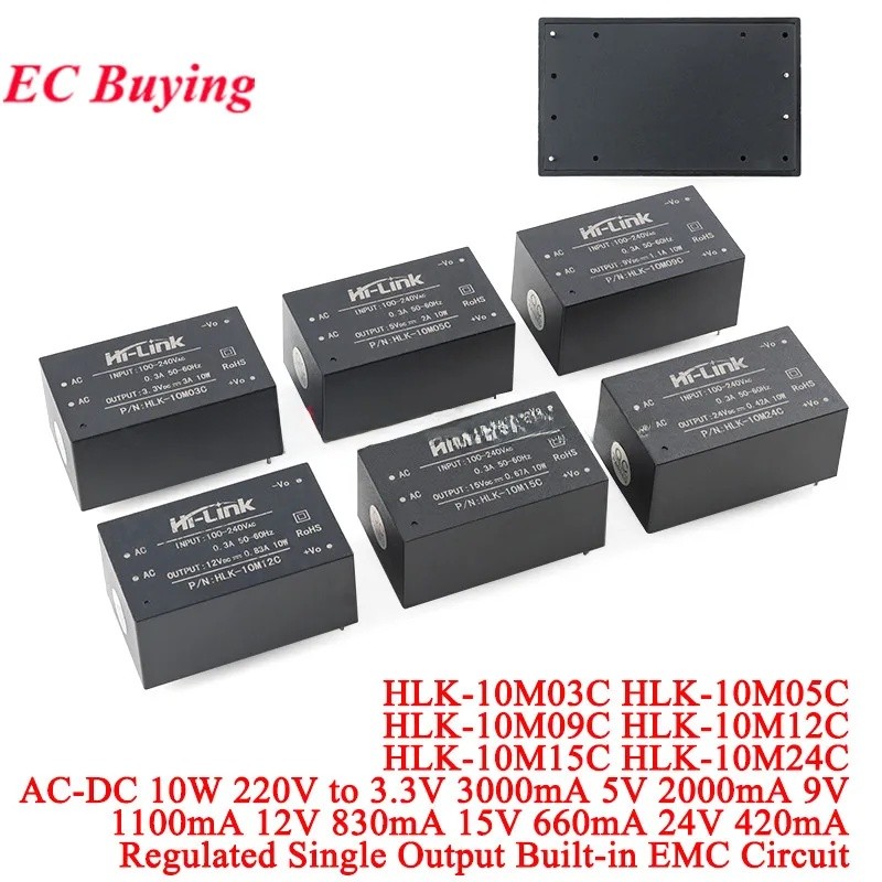 Hi-Link AC-DC 10W 220V ถึง 3.3V 5V 9V 12V 15V 24V แยกโมดูลไฟฟ้า HLK-10M03C 10M05C 10M09C 10M12C 10M1