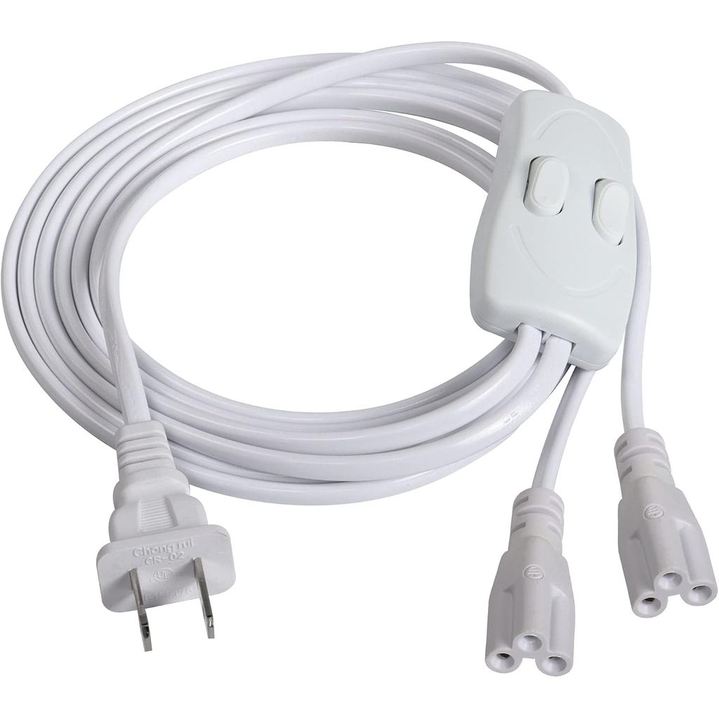 SinLoon T5 T8 LED Dual Switch 5.9 ฟุต LED Tube สายไฟพร้อมเปิด/ปิด Sพร้อมปลั๊ก US สําหรับ LED T5 T8 ห
