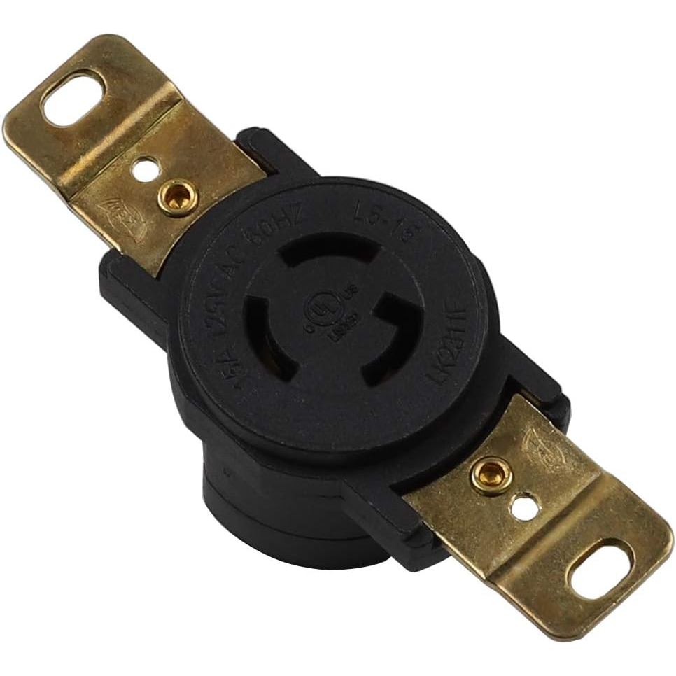 Nema L5-15 15A/125V 2 เสา 3 สายเกรดอุตสาหกรรมล็อคขั้วต่อ Receptacle ตัวเมีย, ล็อคบิดอุตสาหกรรม L5-15