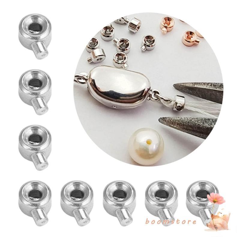 Boom 20 ชิ้น Stopper Spacer ลูกปัด Crimp End ลูกปัดเหมาะสําหรับสร้อยข้อมือสร้อยคอ