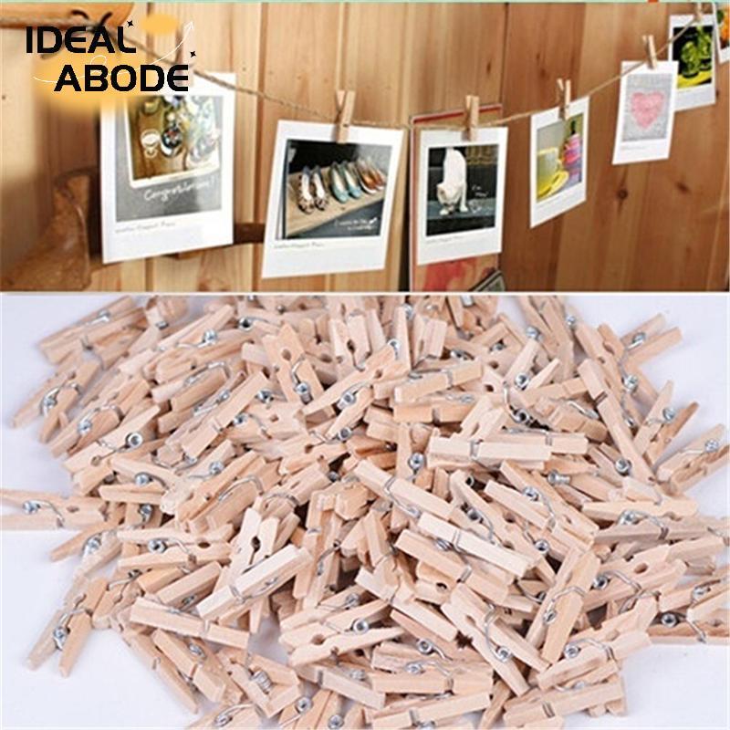 IDEALABODE ที่หนีบไม้จิ๋ว 50/100 อัน ไม้หนีบรูป ที่หนีบภาพ งานDIY งานประดิษฐ์ ตกแต่งการ์ด