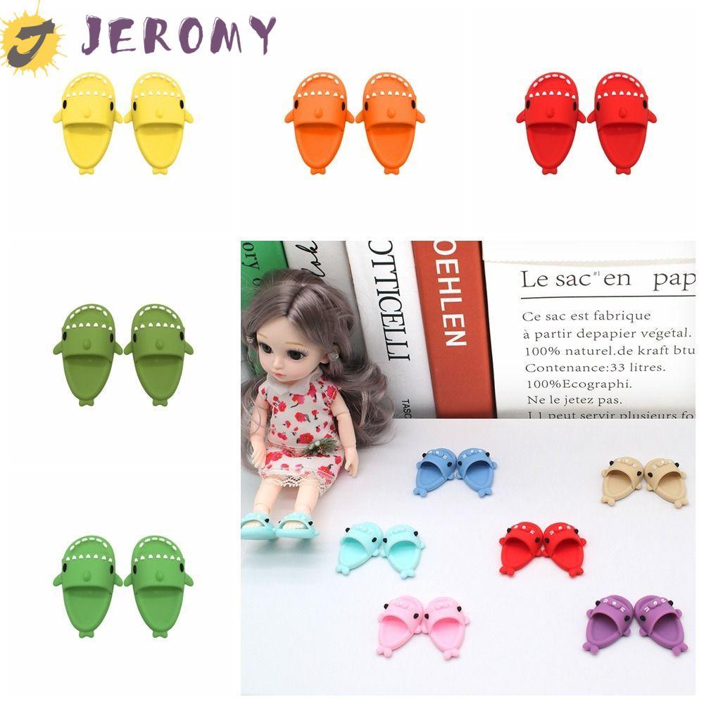 JEROMY Ob11 ตุ๊กตา Shark รองเท้าแตะ, Shark Shape Mini BJD12 รองเท้าตุ๊กตาอุปกรณ์เสริมรอบ Toe รองเท้า