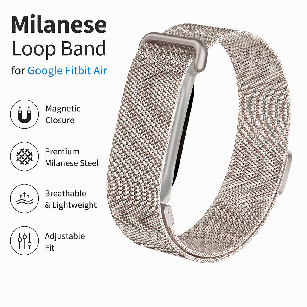NEWFor Fitbit Air Strap Milanese Design Breathable Strap สําหรับ Google Fitbit Air Band สายรัดข้อมืออุปกรณ์เสริมสําหรับ Fitbit Strap
