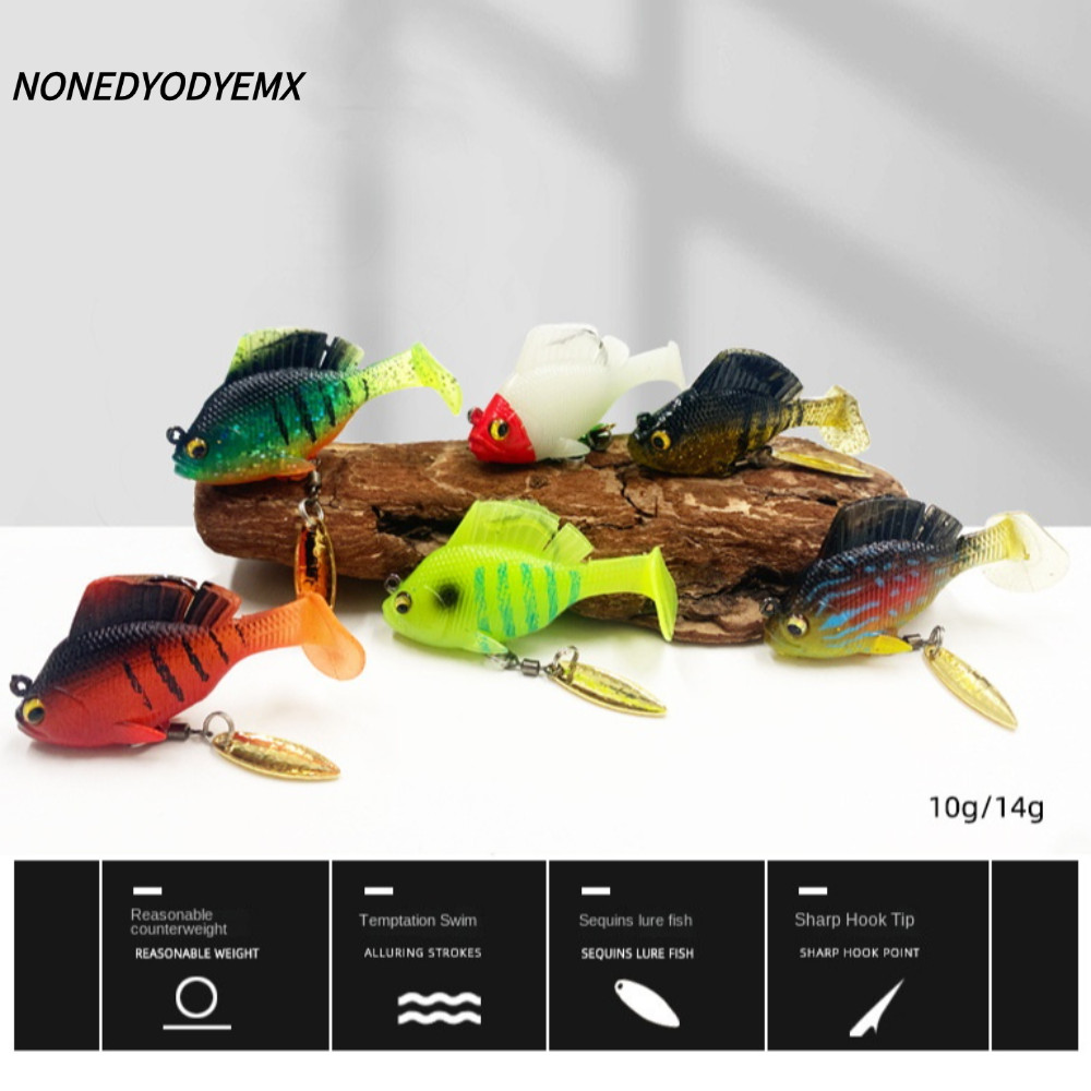 NONEDYODYEMX SwimBit, Dark Sleeper Jig เหยื่อเบสอ่อนพร้อมตะขอตะกั่ว, เหยื่อซิลิโคนปี 2024 ปลาเทราท์เบส Minnow Lure