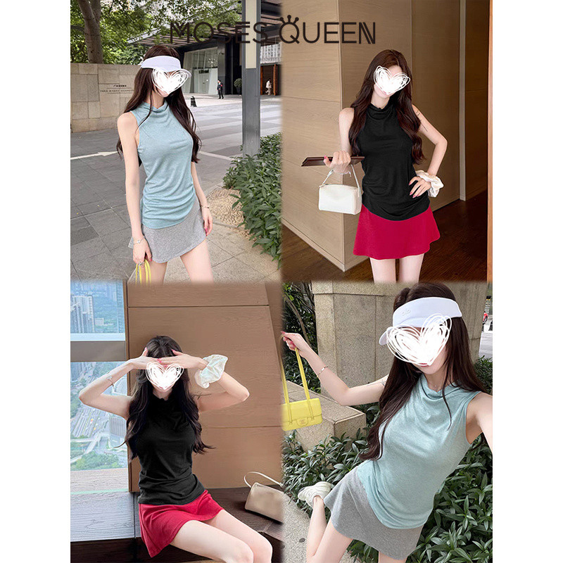 MOSESQUEEN صديري بنصف ياقة صيفي — صورة 7