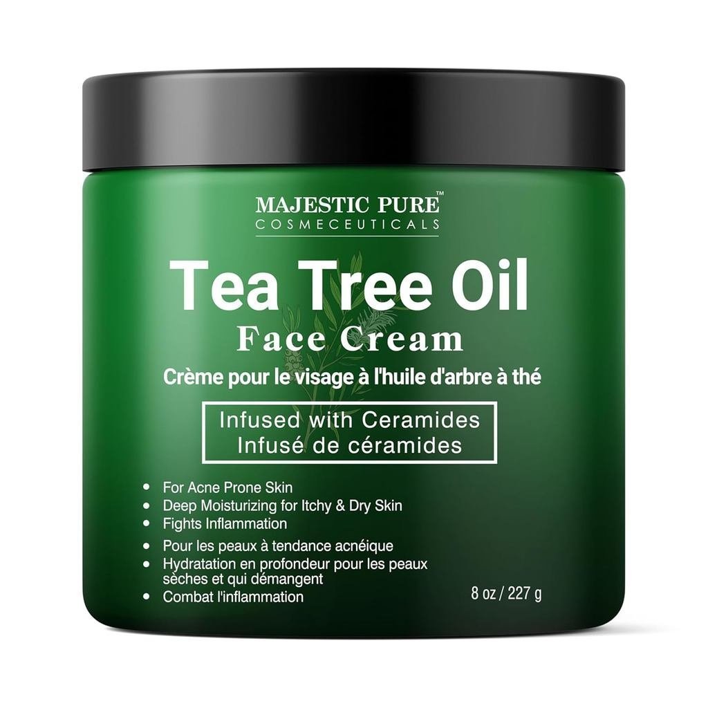 MajesticPureTeaTreeOilFaceCream|ครีมสําหรับDry& Itchy,Acne,Scar,Day&NightMoisturizerFaceCreamforWome
