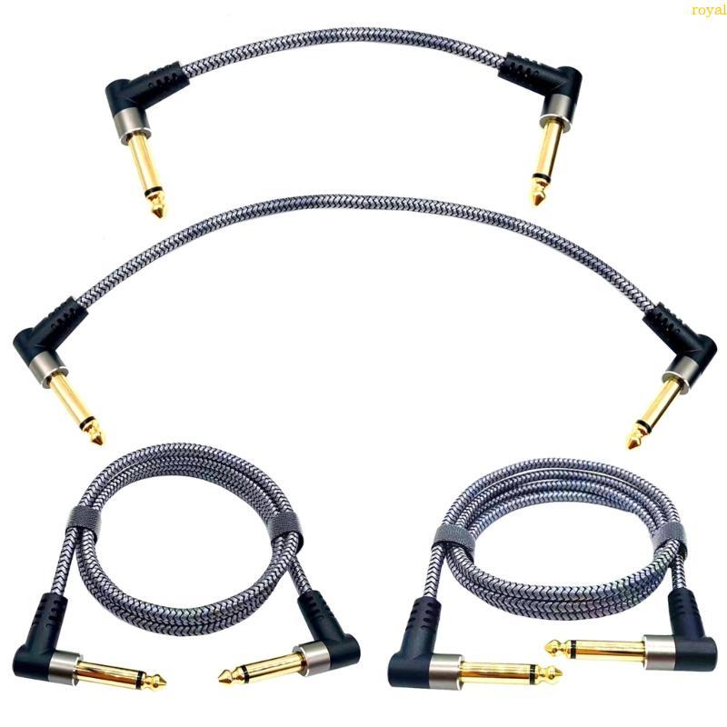 (ส่วนลดสูง)oyalking.th สายแพทช์กีต้าร์ 6 35MM Effects Pedal Board Cord มุมขวา Pedal Board Cable Nylo