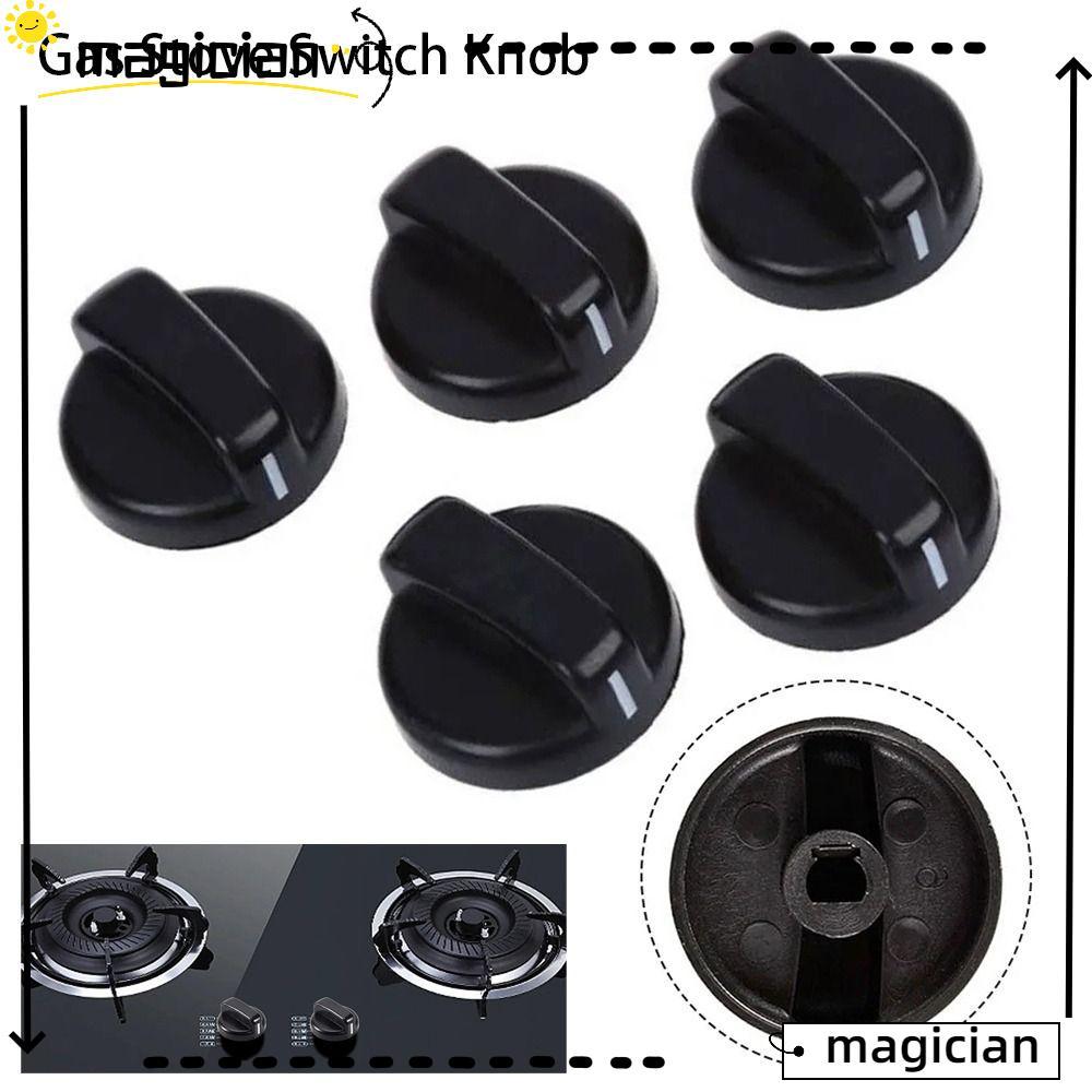 MAGICIAN 1/2/5 ชิ้นลูกบิด Hob, 8 มิลลิเมตรช่วงเตาอบเตาแก๊สหม้อหุงข้าวปุ่มควบคุม, พลาสติกจับทั่วไปสําหรับ Benchtop Burner เปลี่ยนปุ่มสวิทช์