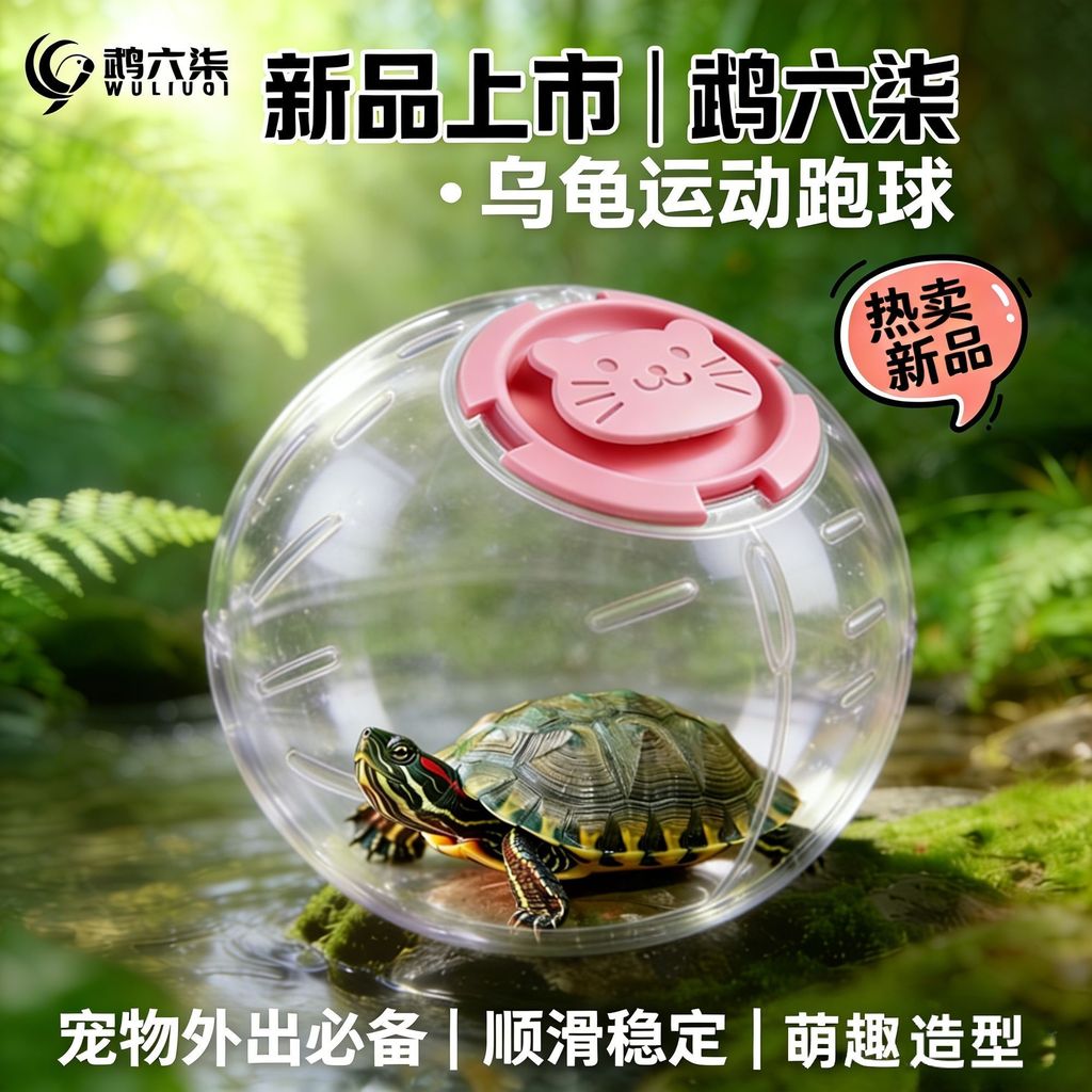 乌龟自嗨解闷跑球透明滚球巴西龟草龟专用互动玩具遛龟神器Tortoise self-relief running ball transparent bowling tortoisejdd588.thjd