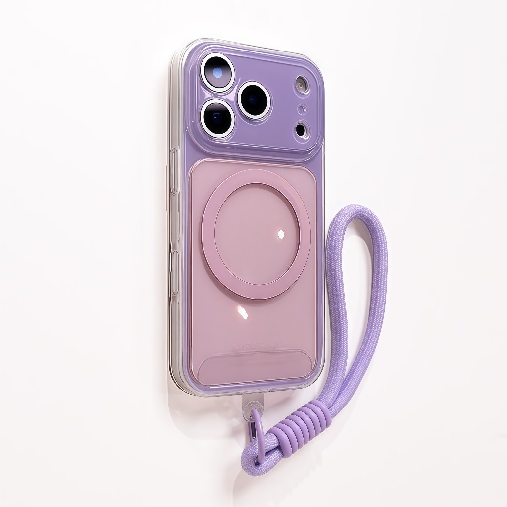 เคสแม่เหล็กโปร่งใสซิลิโคนหรูหราสําหรับ ไอโฟน 17 16 15 14 มือโปร สูงสุด เชือกเส้นเล็กฝาครอบกันชนกันกระแทก