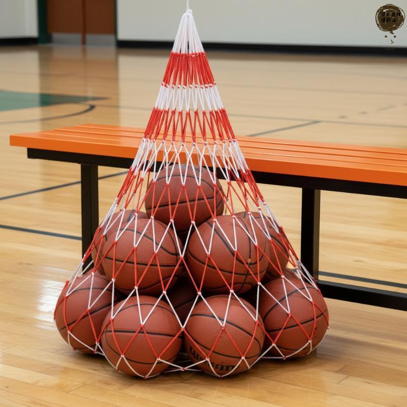 [GR] Heavy Duty Ball Mesh Carry Bag แบบพกพาขนาดใหญ่ความจุเหมาะกับวอลเลย์บอลฟุตบอลบาสเกตบอลสําหรับโรงเรียนกีฬาทีมการฝึกอบรม TH